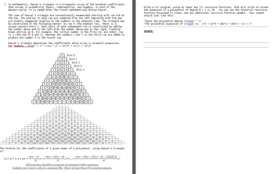 Write a C + + progran, using at least two ( 2 )