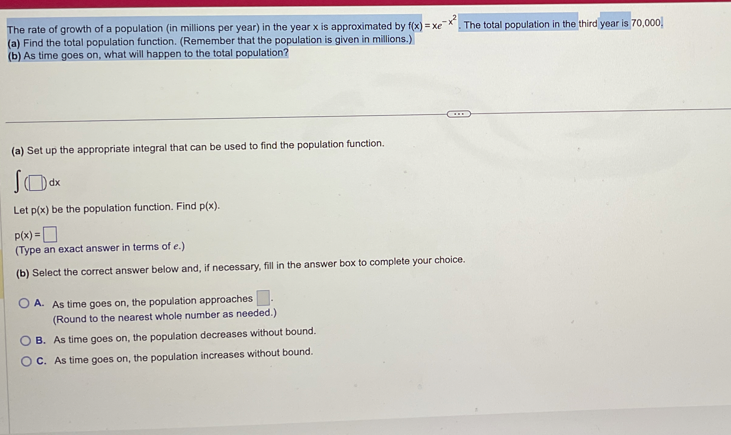 The rate of growth of a population ( in millions