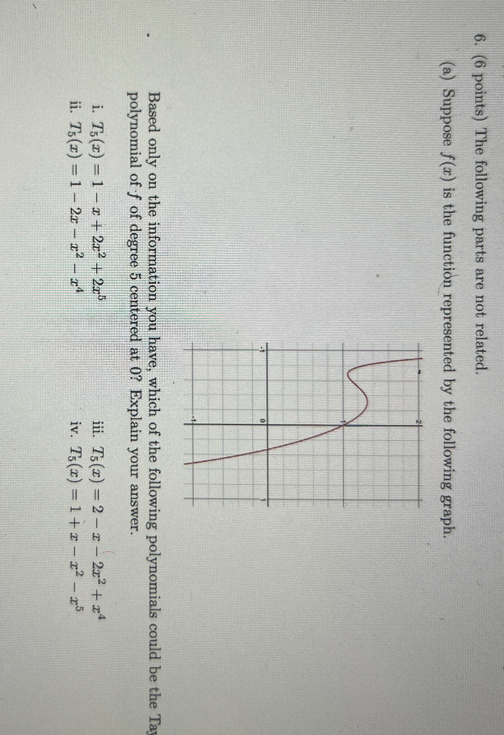 ( 6 points ) The following parts are not related.