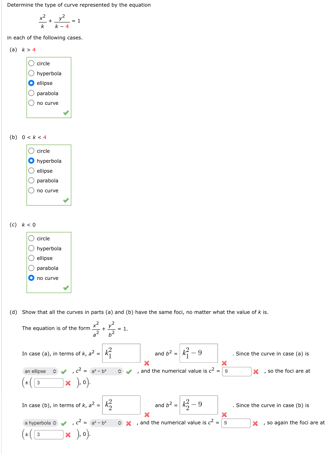 Determine the type of curve represented by the