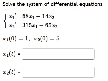 Solve the system of differential equations { ( x