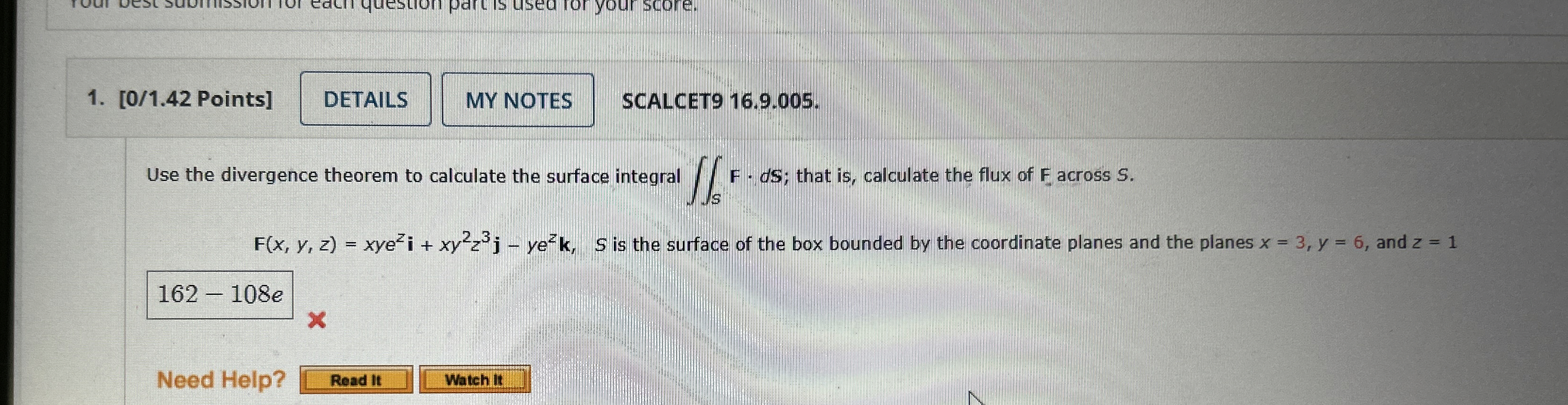 [ 0 / 1 . 4 2 Points ] MY NOTES SCALCET 9 1 6 . 9