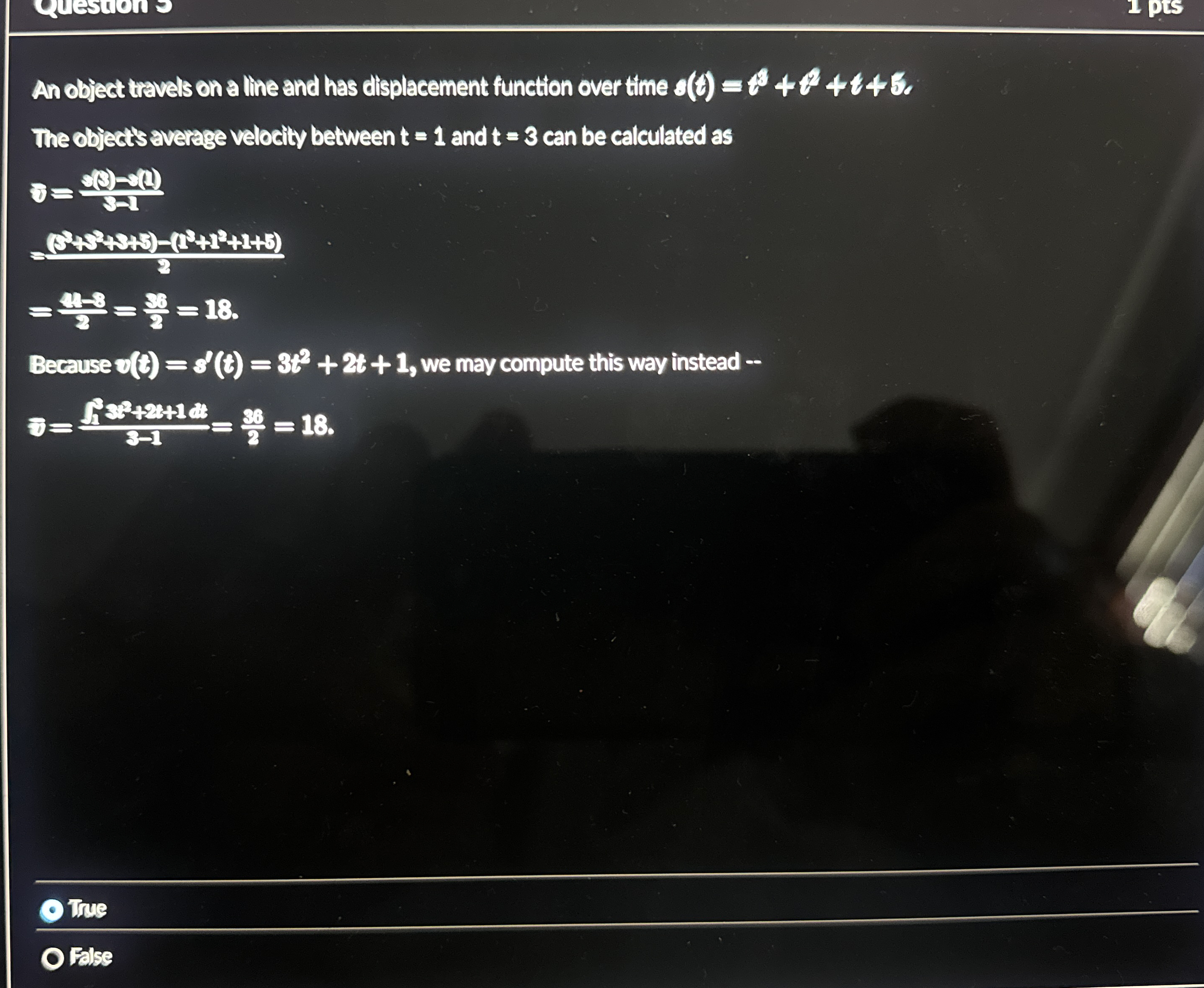 An object travels on a line and has displacement