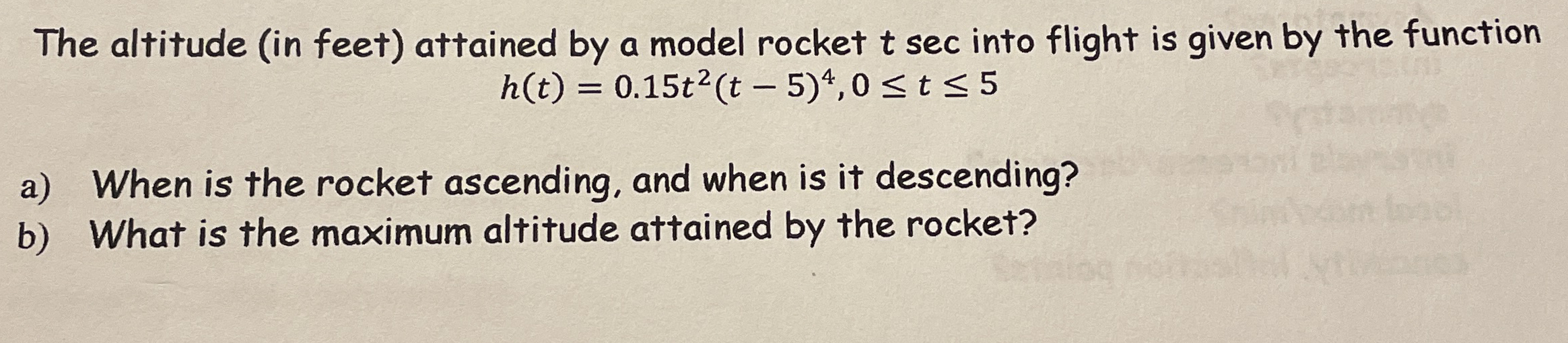 The altitude ( in feet ) attained by a model