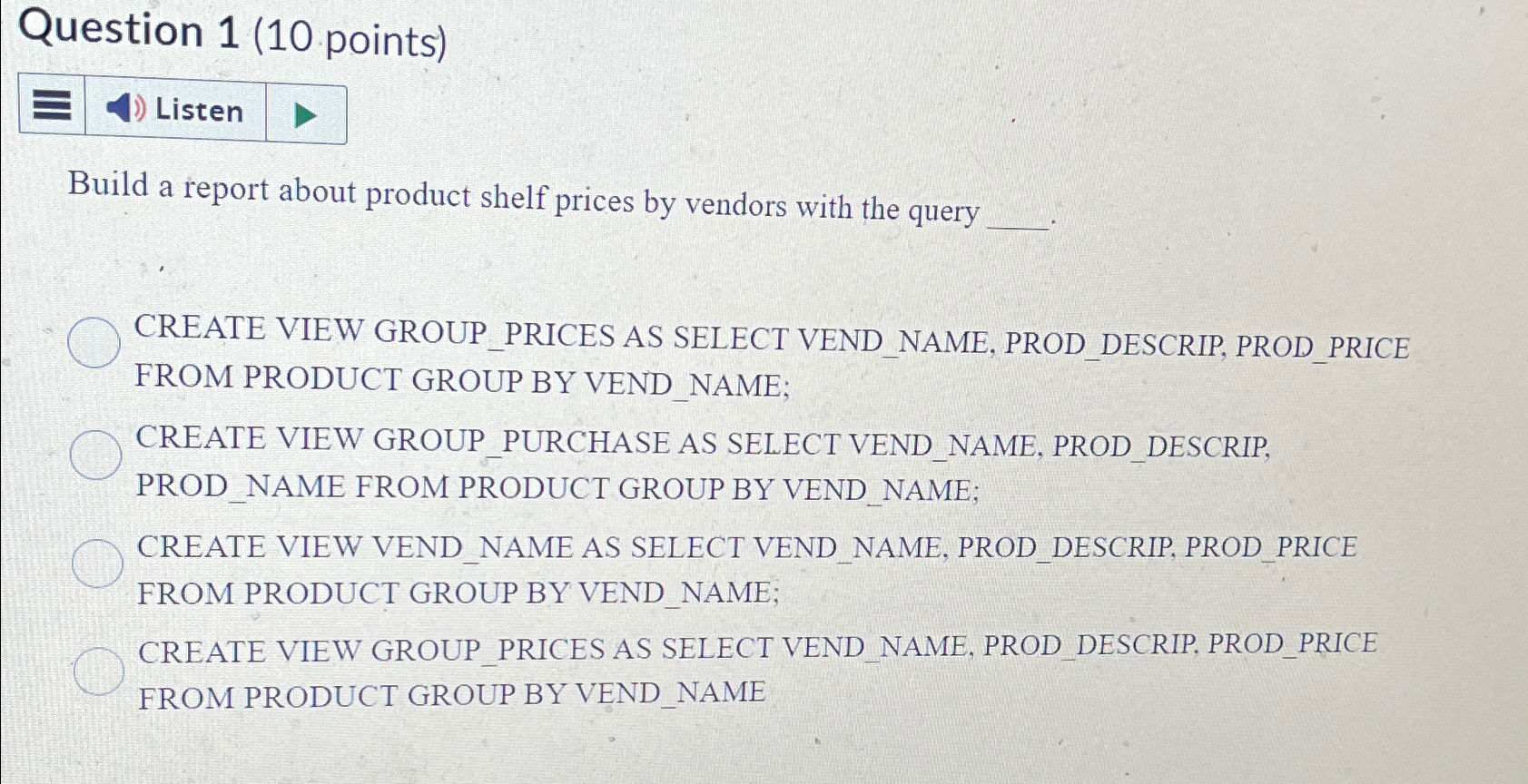 Question 1 ( 1 0 points ) Build a report about