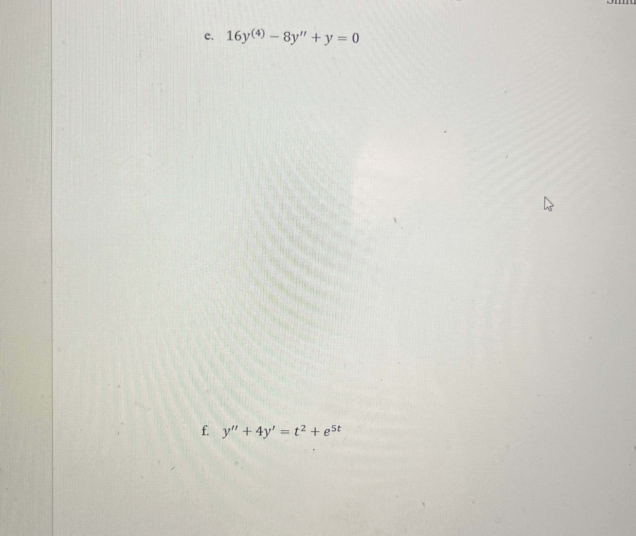 Solve the following differential equations /