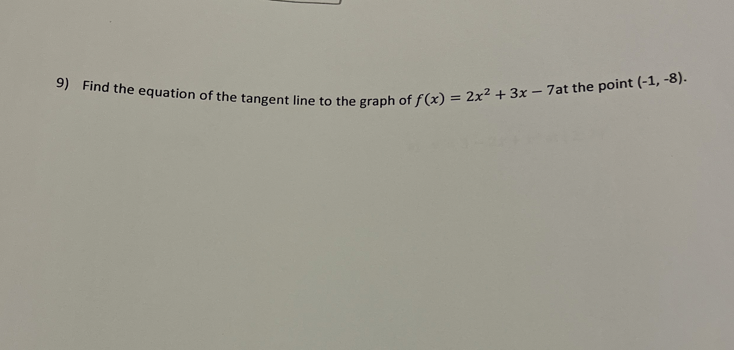 Find the equation of the tangent line to the