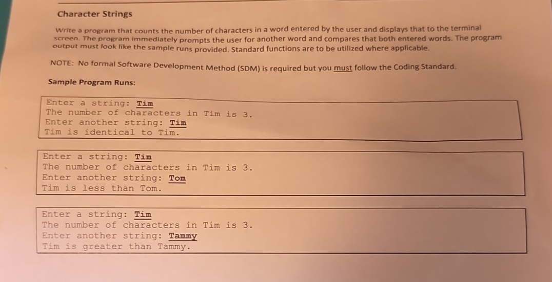 please write and C language and steps and