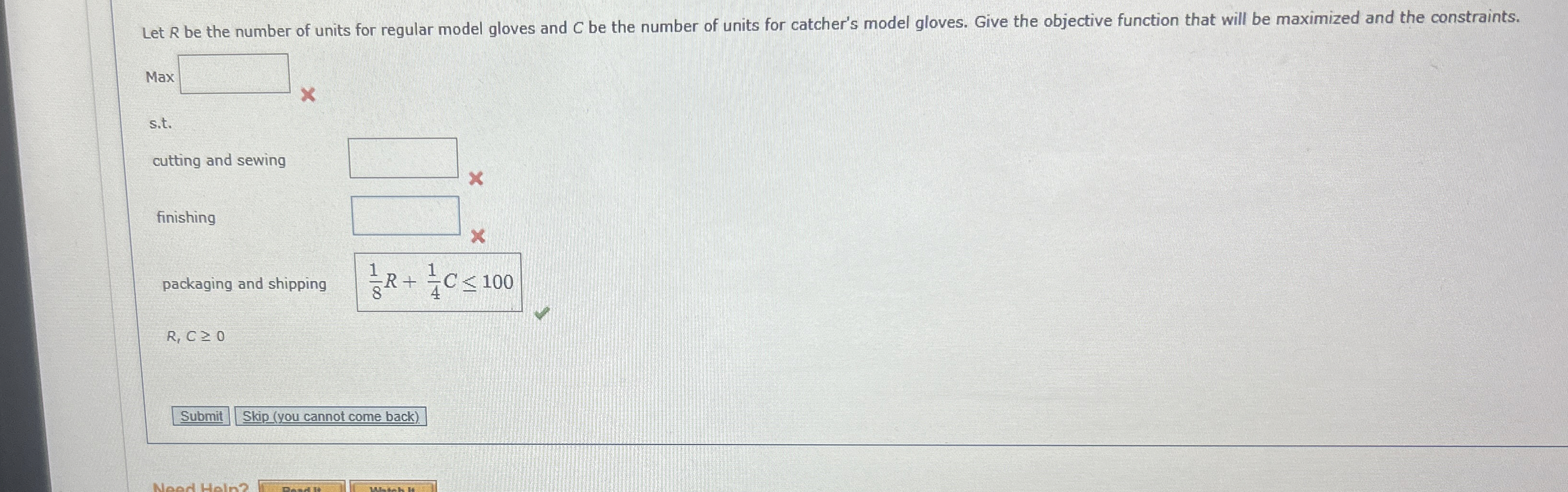 Let R be the number of units for regular model