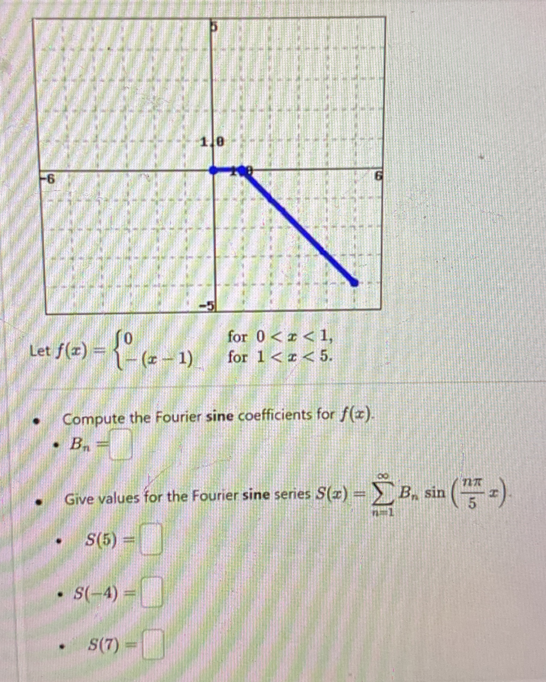 Let f ( x ) = { 0 - ( x - 1 ) , 0 for 0