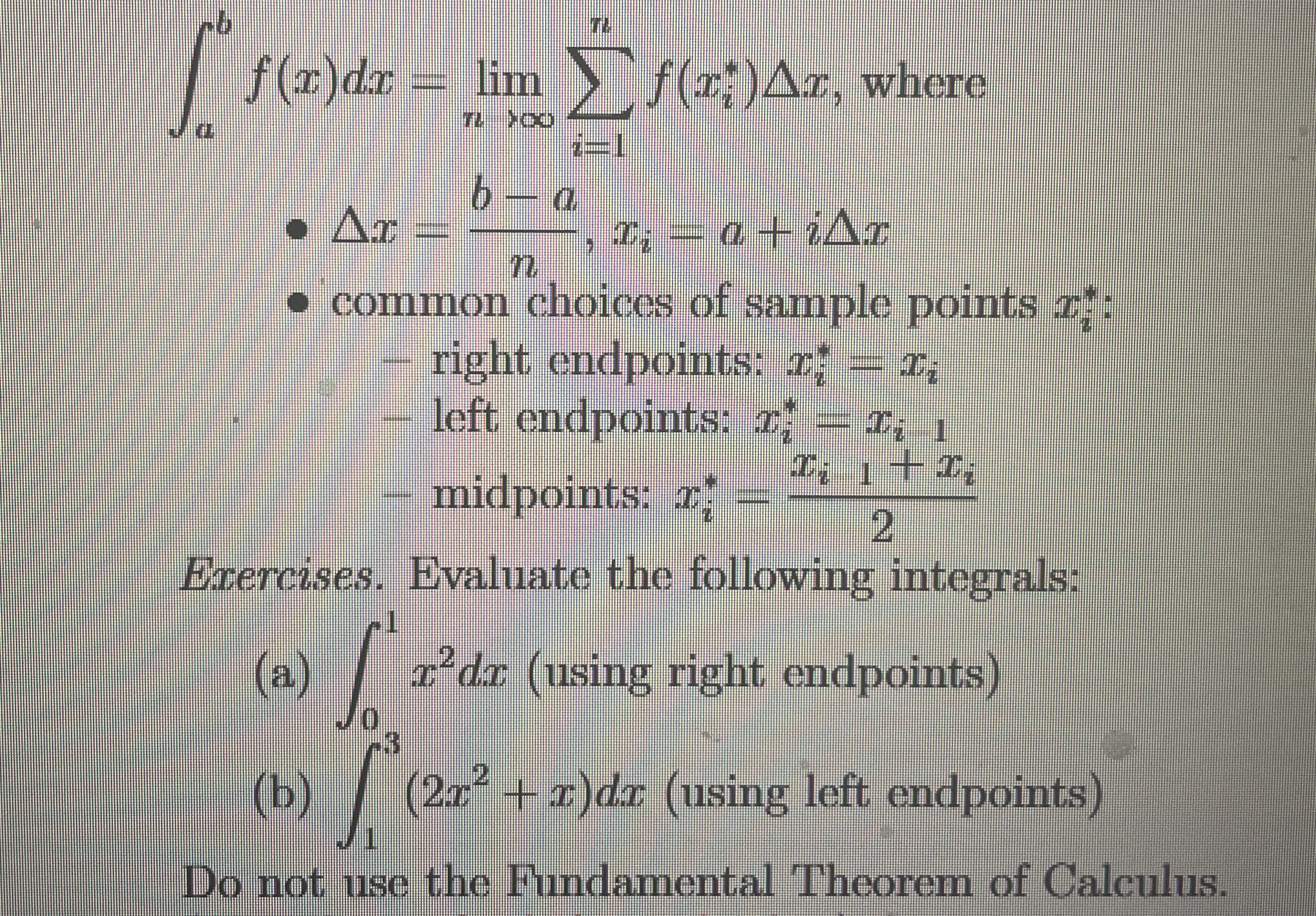 I need help with the Exercises evaluate the
