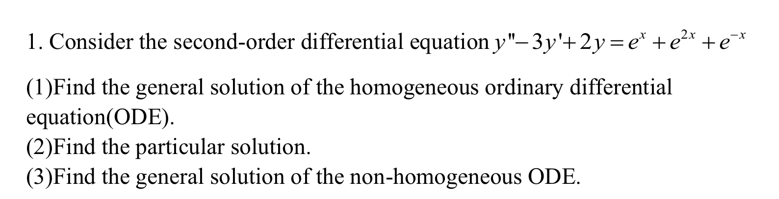 Consider the second - order differential equation