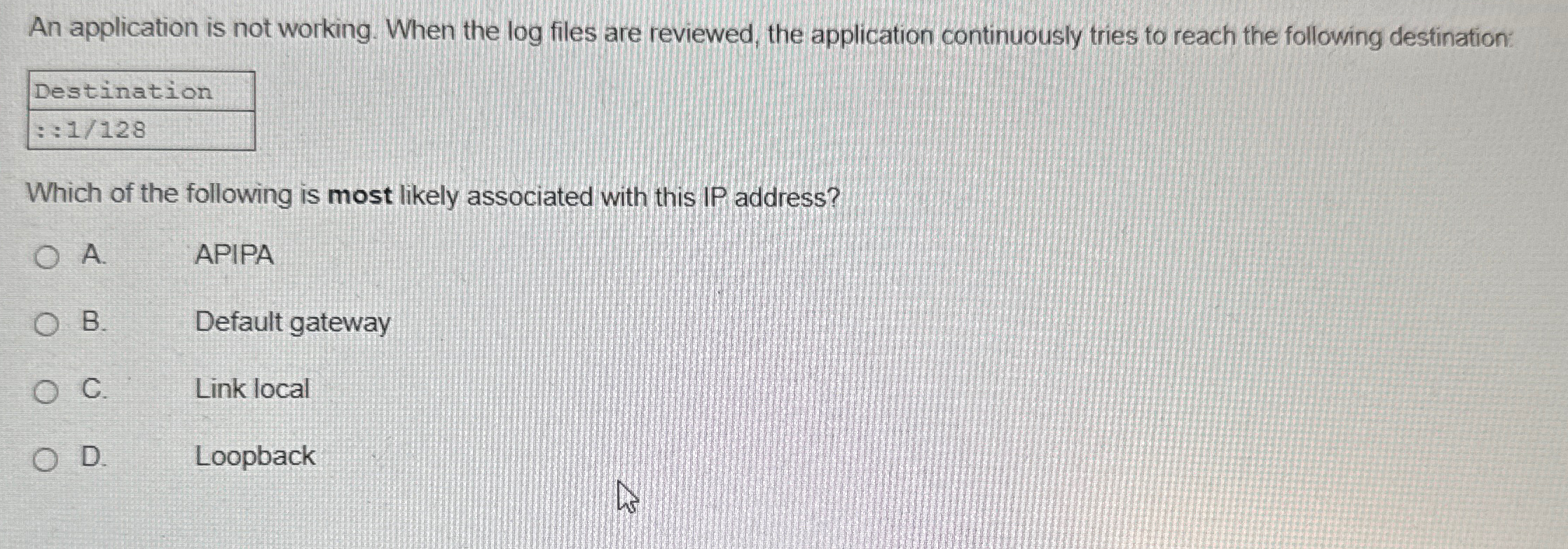 An application is not working. When the log files