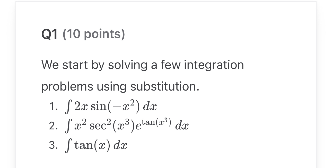 Q 1 ( 1 0 points ) We start by solving a few