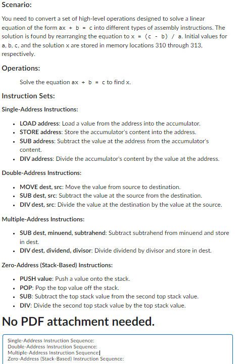 No PDF attachment needed. Single - Address