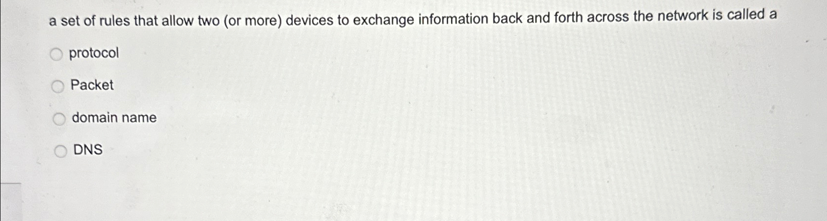 a set of rules that allow two ( or more ) devices