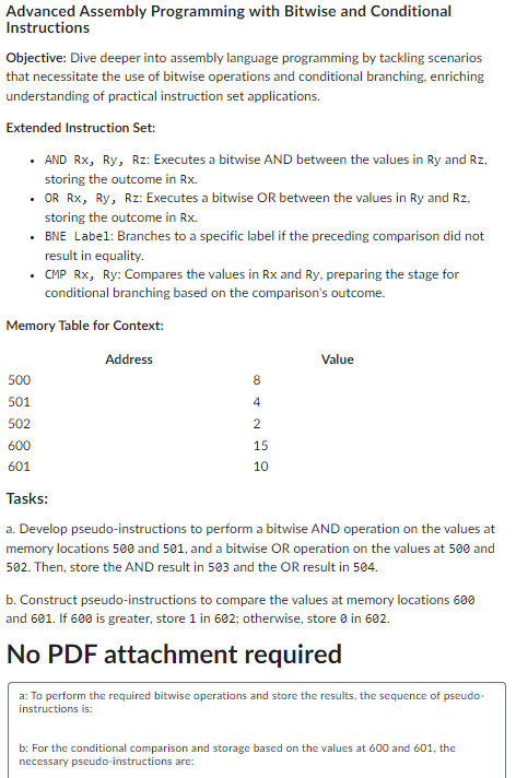 a: To perform the required bitwise operations and