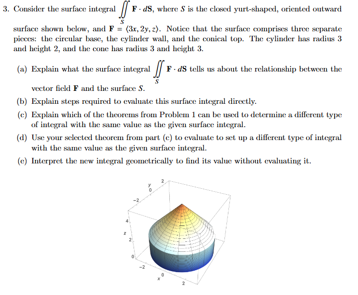 3 . Consider the surface integral \ ( \ iint _ {