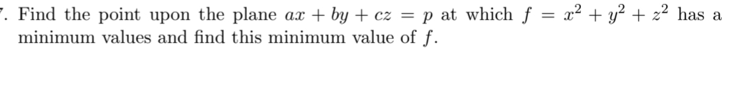 Find the point upon the plane a x + b y + c z = p