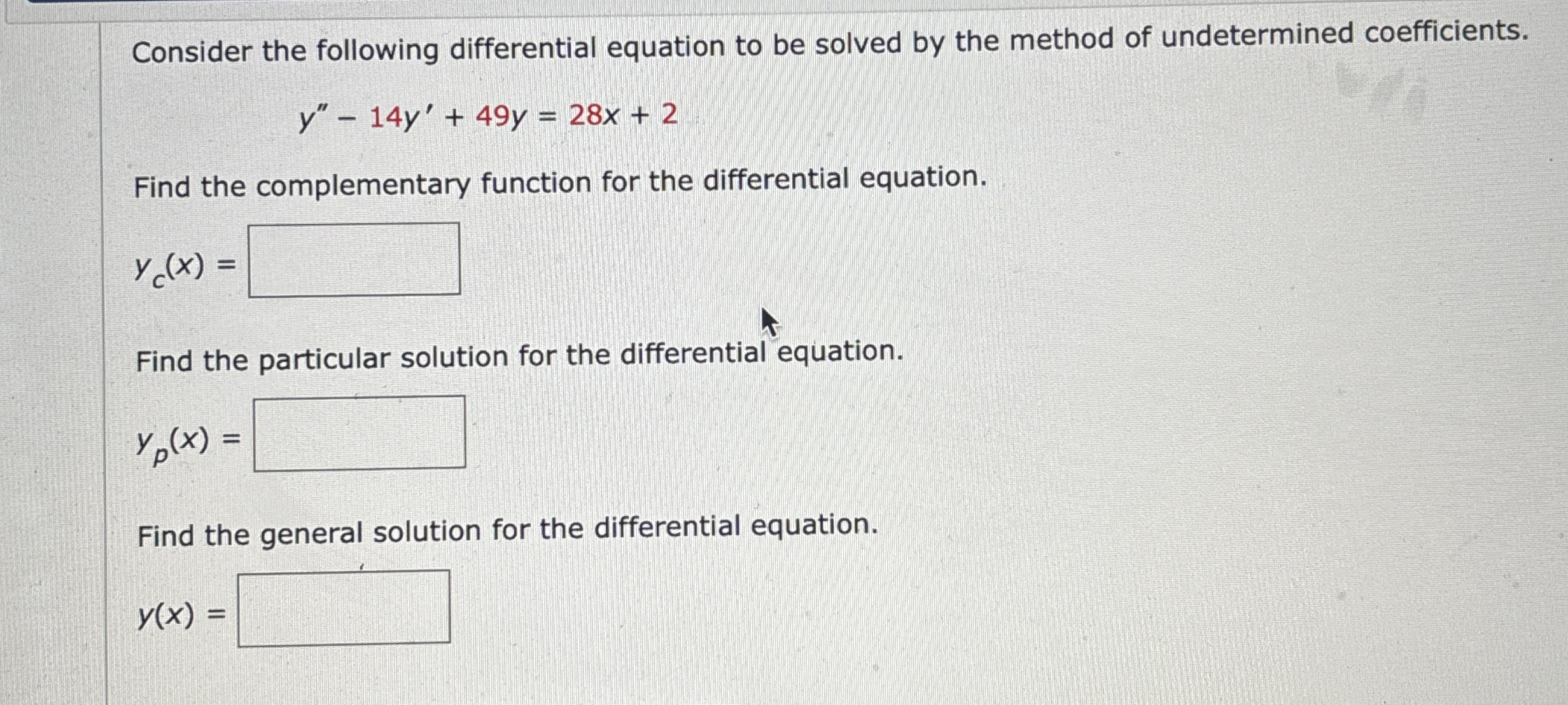 Consider the following differential equation to