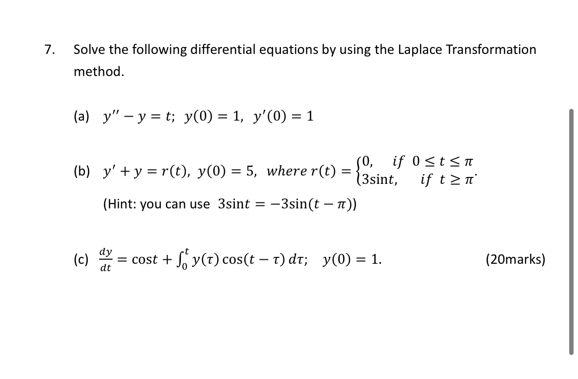 Solve the following differential equations by