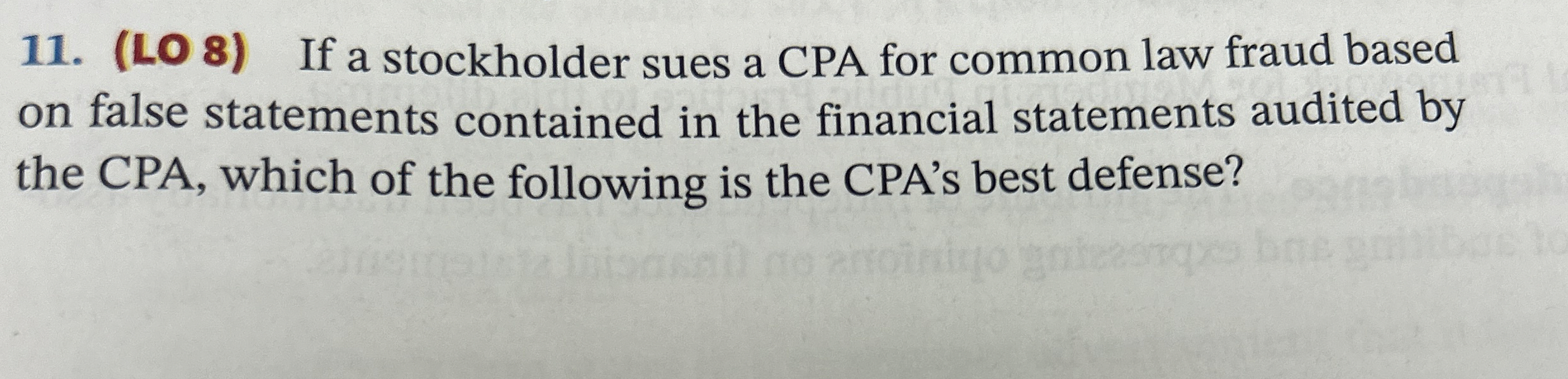 ( LO 8 ) If a stockholder sues a CPA for common