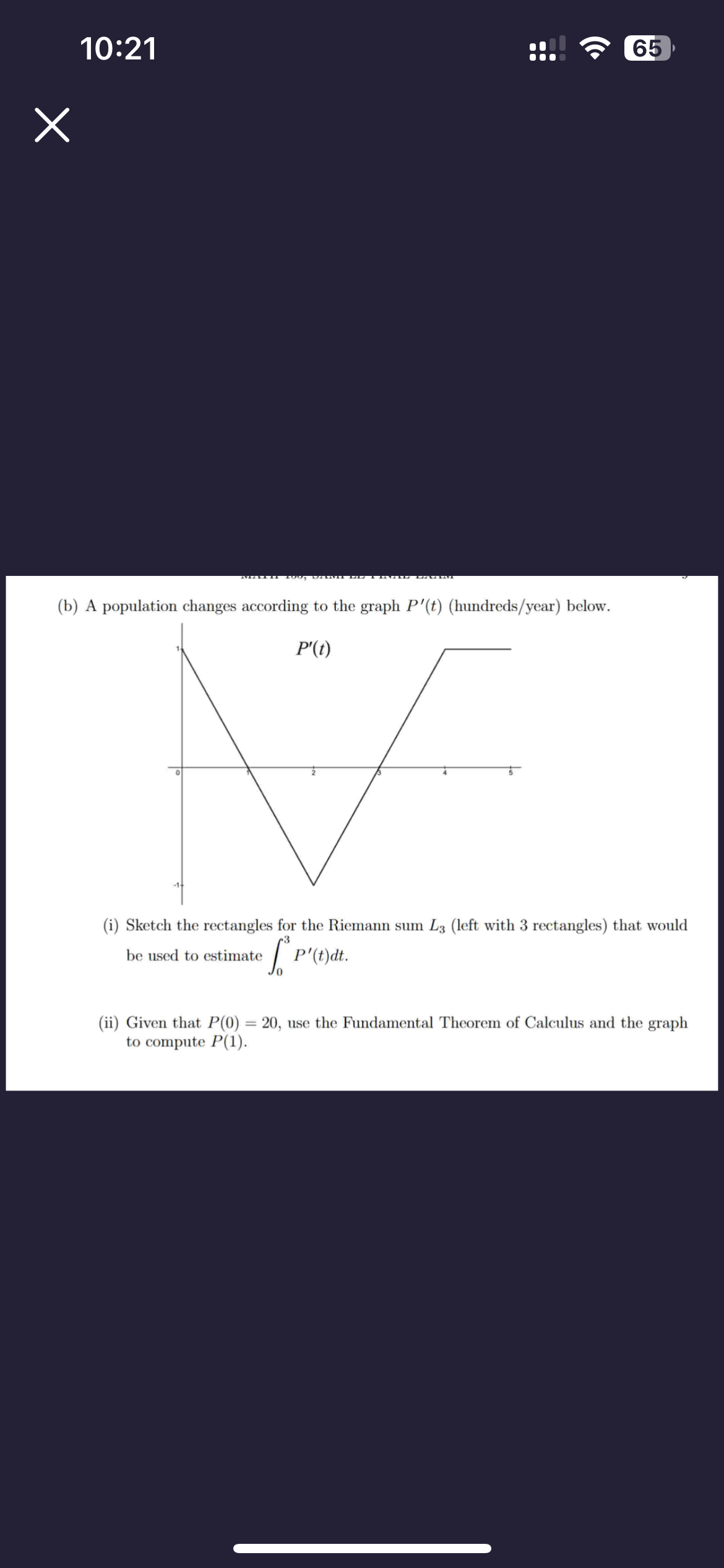 1 0 : 2 1 6 5 ( b ) A population changes