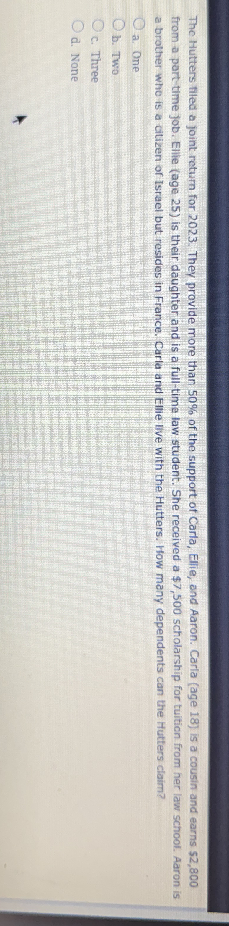 The Hutters filed a joint return for 2 0 2 3 .