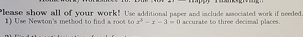 lease show all of your work! Use additional paper
