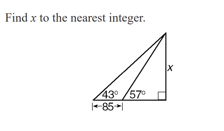 Find \ ( x \ ) to the nearest integer.