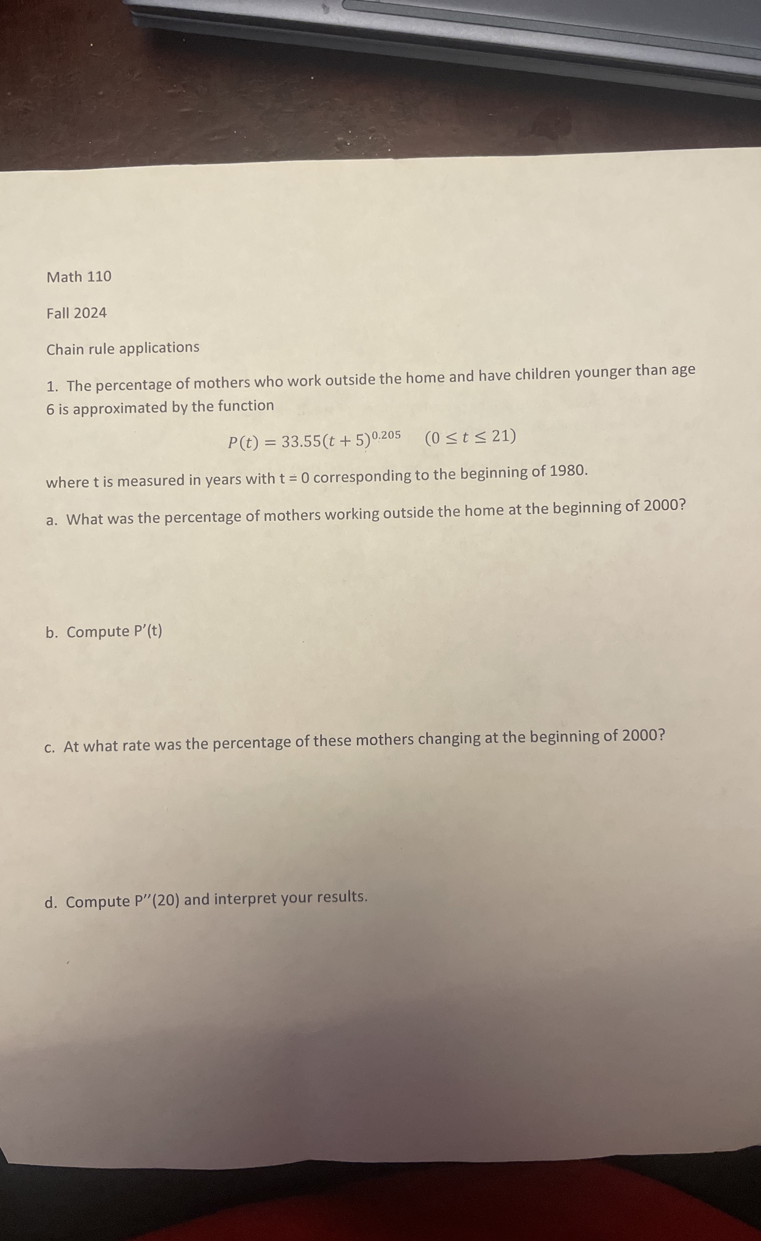 Math 1 1 0 Fall 2 0 2 4 Chain rule applications