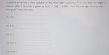 Suppose an arrow is shot upward on the moon with