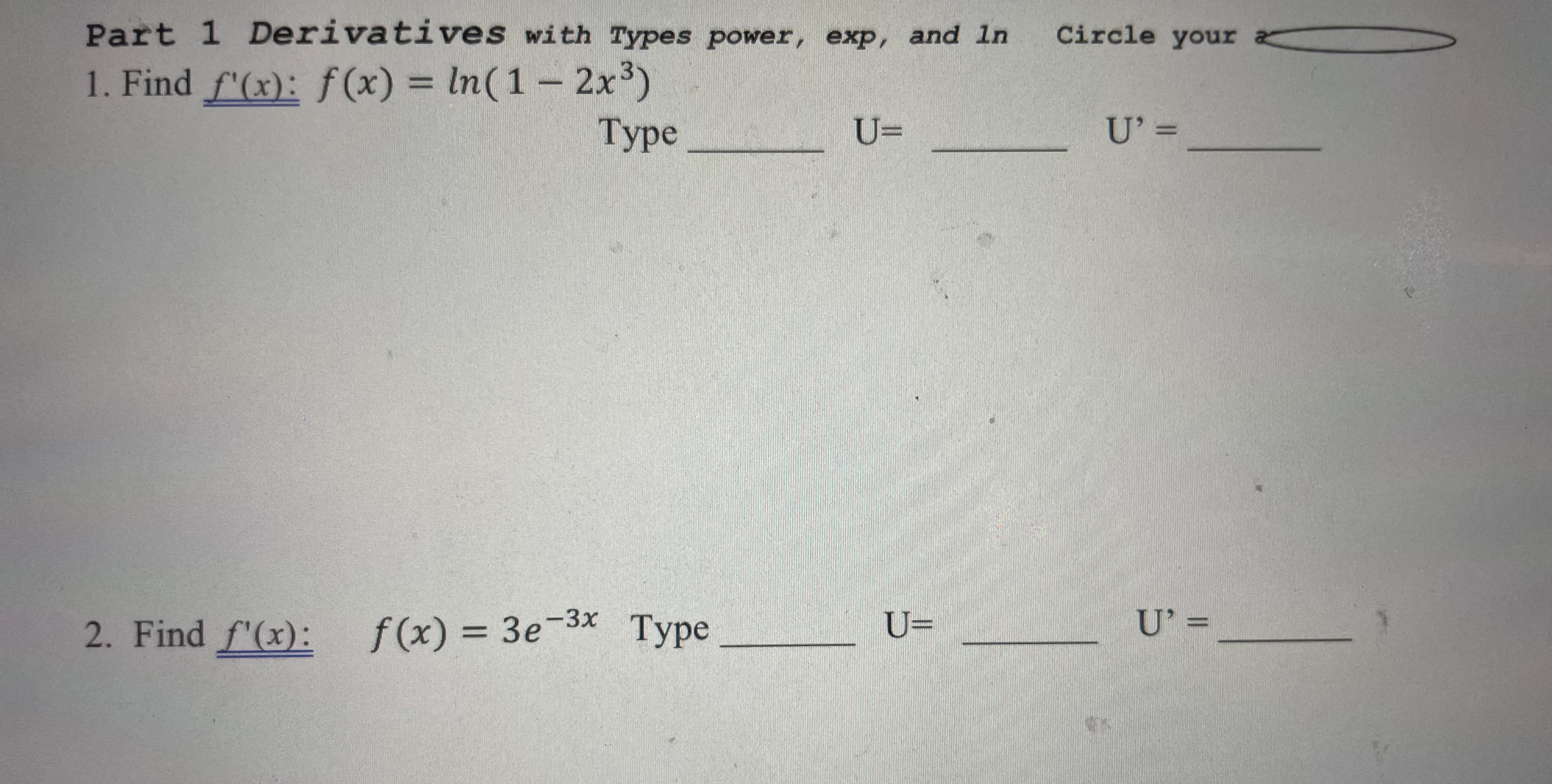 Find the critical numbers of the first derivative