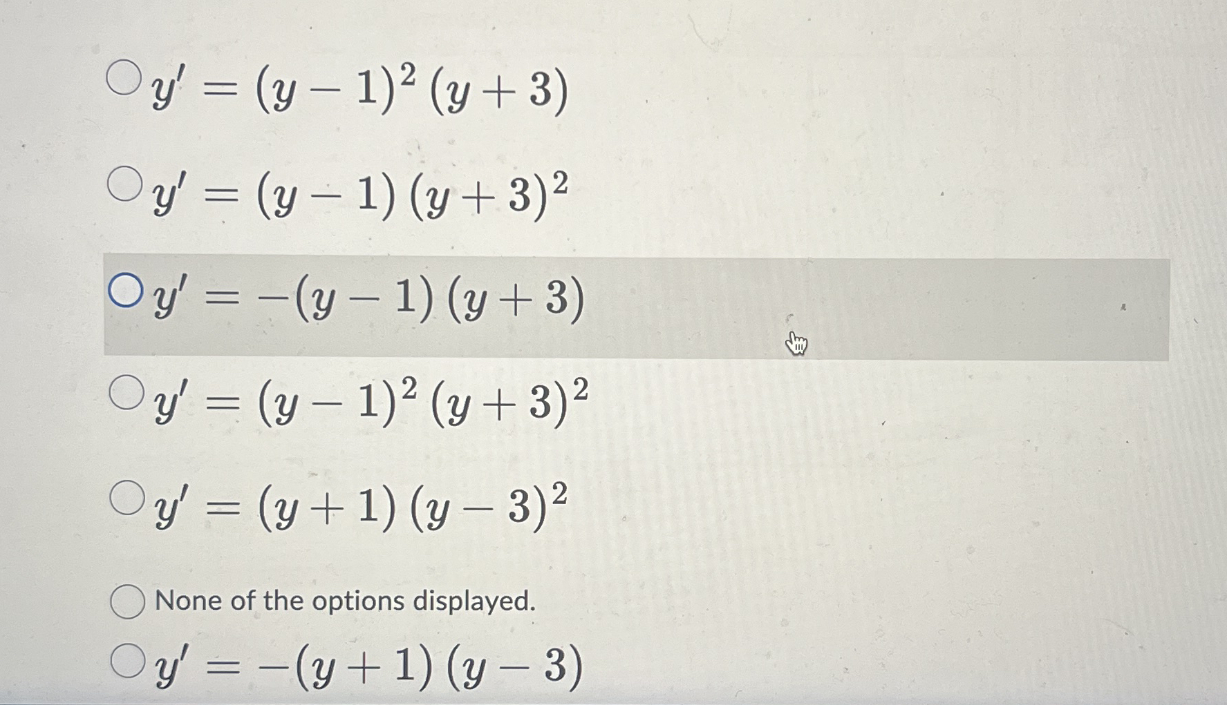 Identify the differential equation that produces