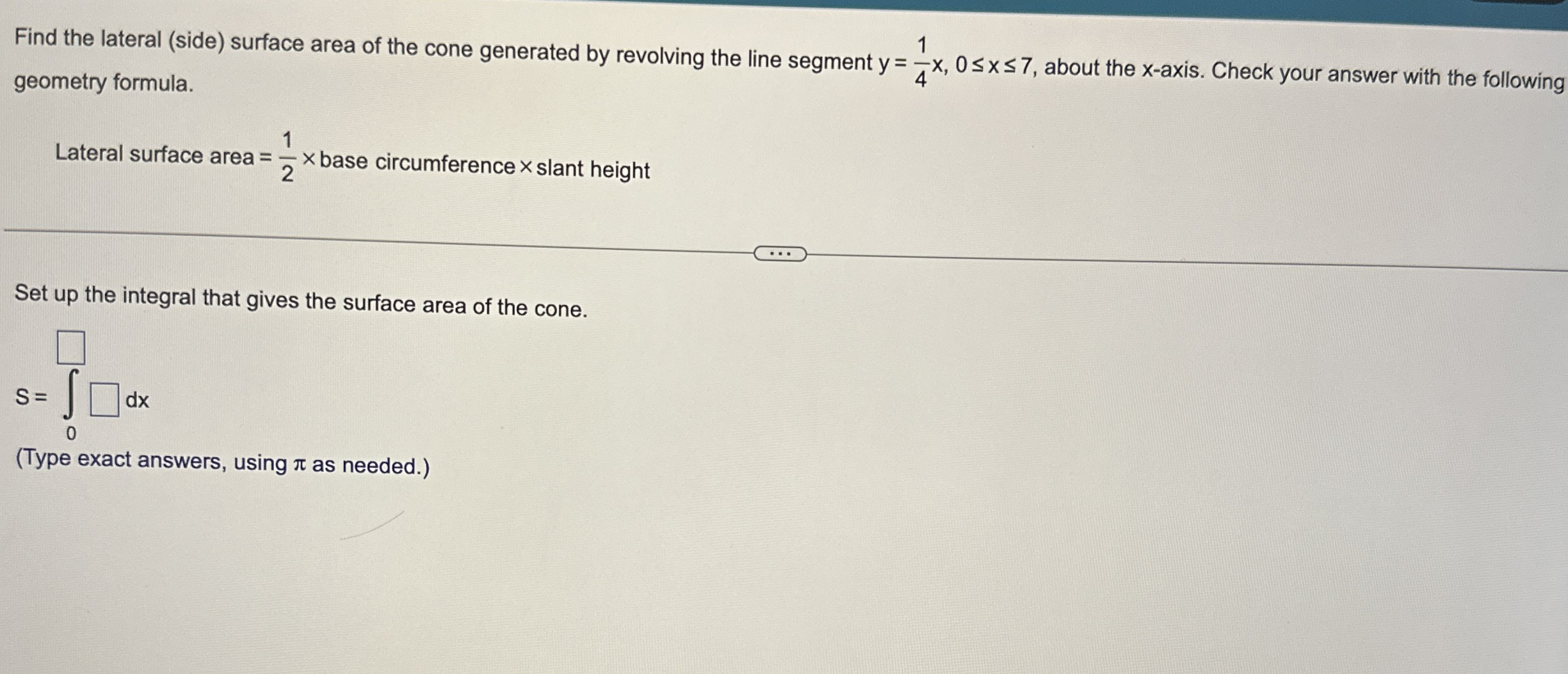 Find the lateral ( side ) surface area of the