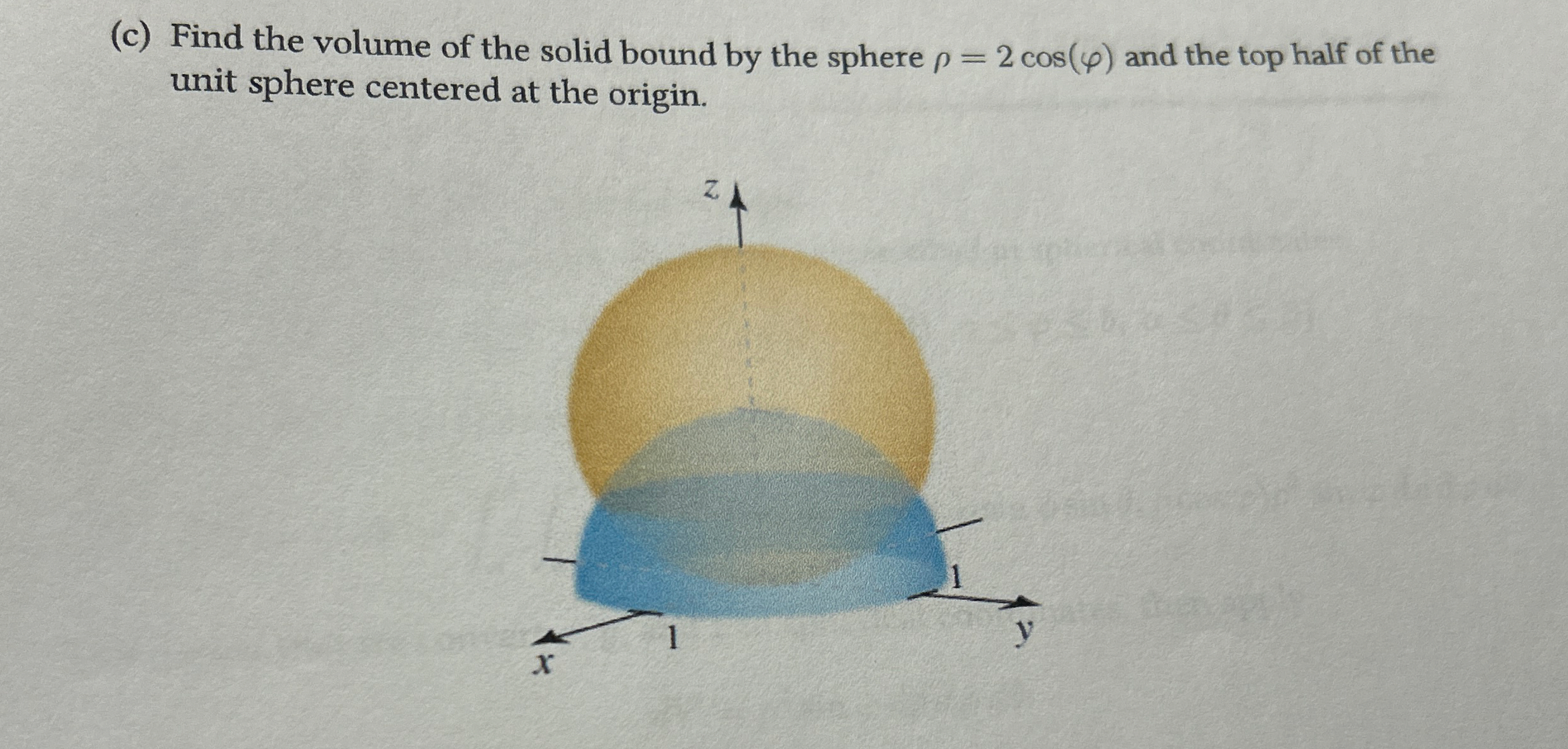 ( c ) Find the volume of the solid bound by the