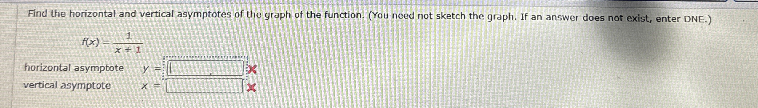 Find the horizontal and vertical asymptotes of