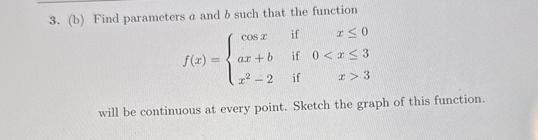 ( b ) Find parameters a and b such that the