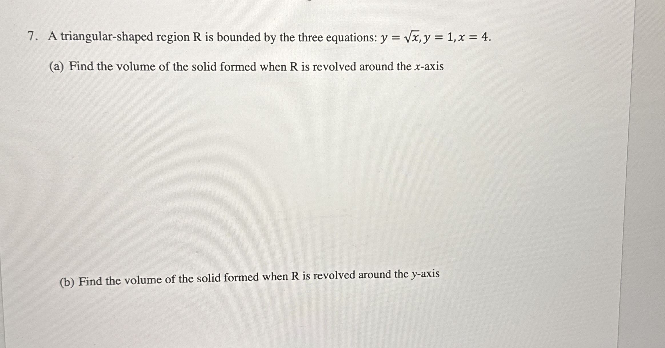 A triangular - shaped region R is bounded by the