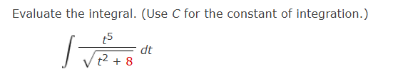 C for the constant of integration. \ int ( t ^ (