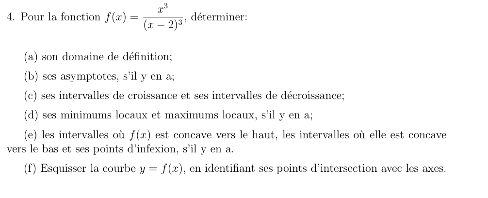 Pour la fonction f ( x ) = x 3 ( x - 2 ) 3 , d