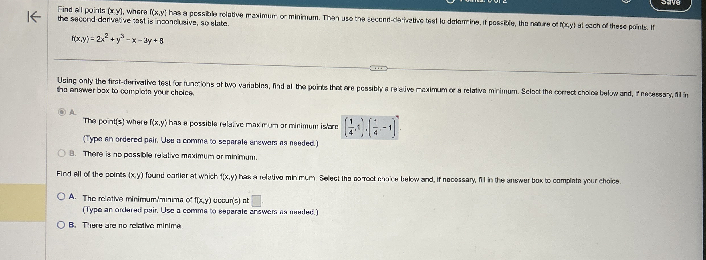 save Find all points ( x , y ) , where f ( x , y