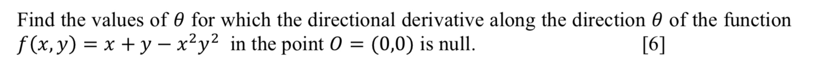 Find the values of for which the directional