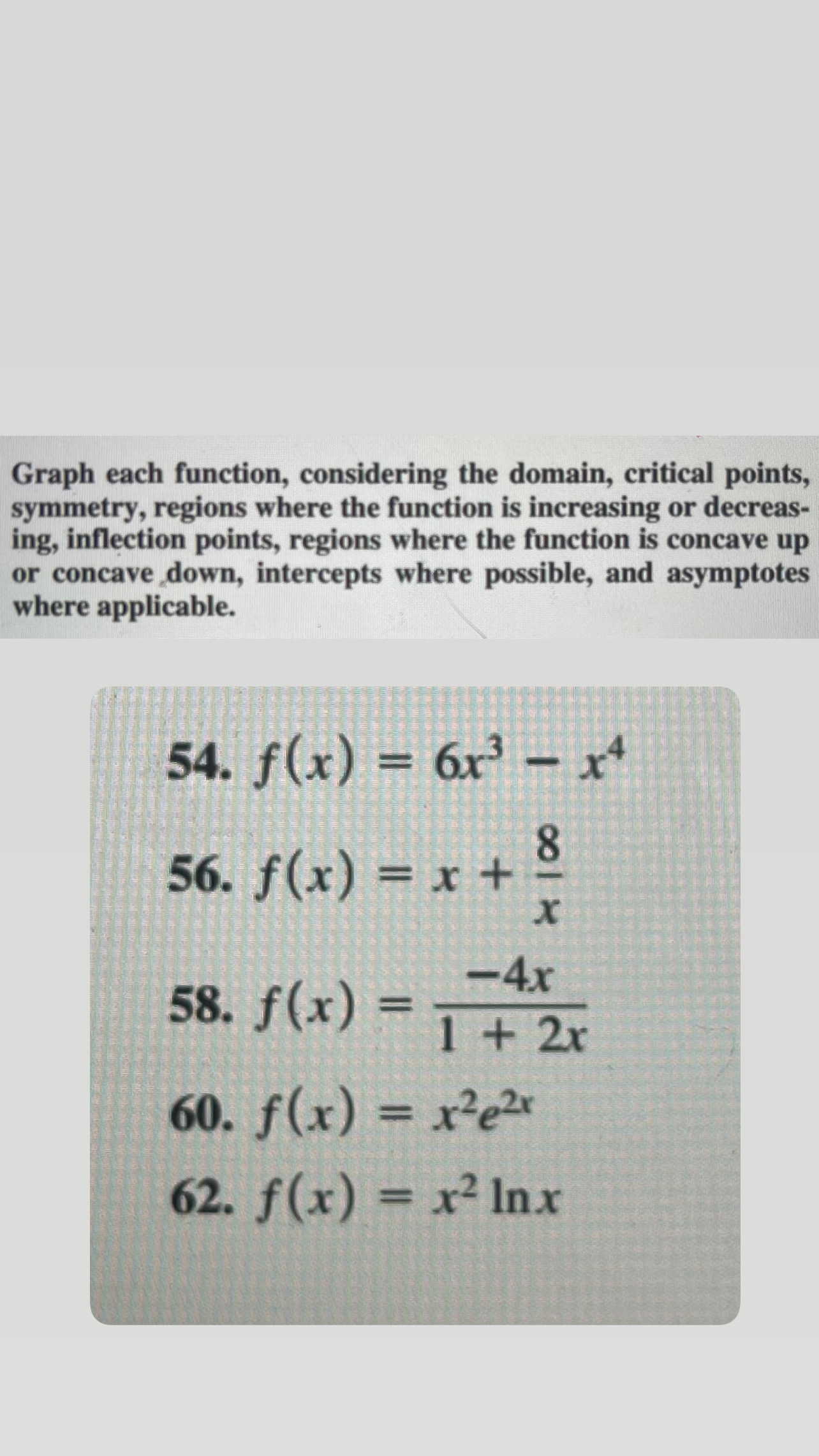 Graph each function, considering the domain,