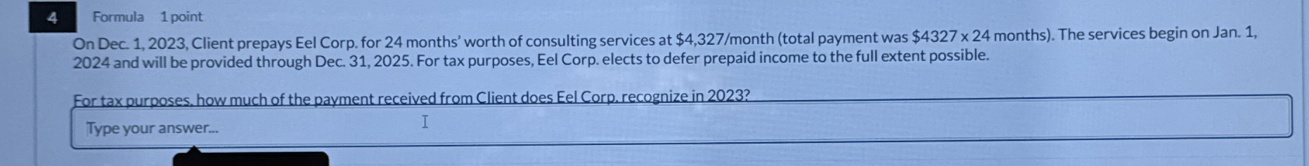 4 Formula 1 point On Dec. 1 , 2 0 2 3 , Client