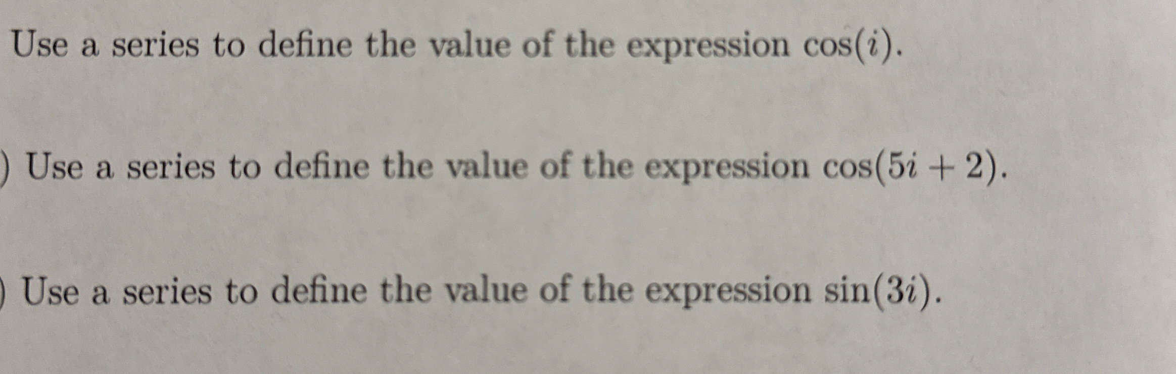 Use a series to define the value of the