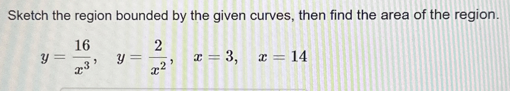 Sketch the region bounded by the given curves,