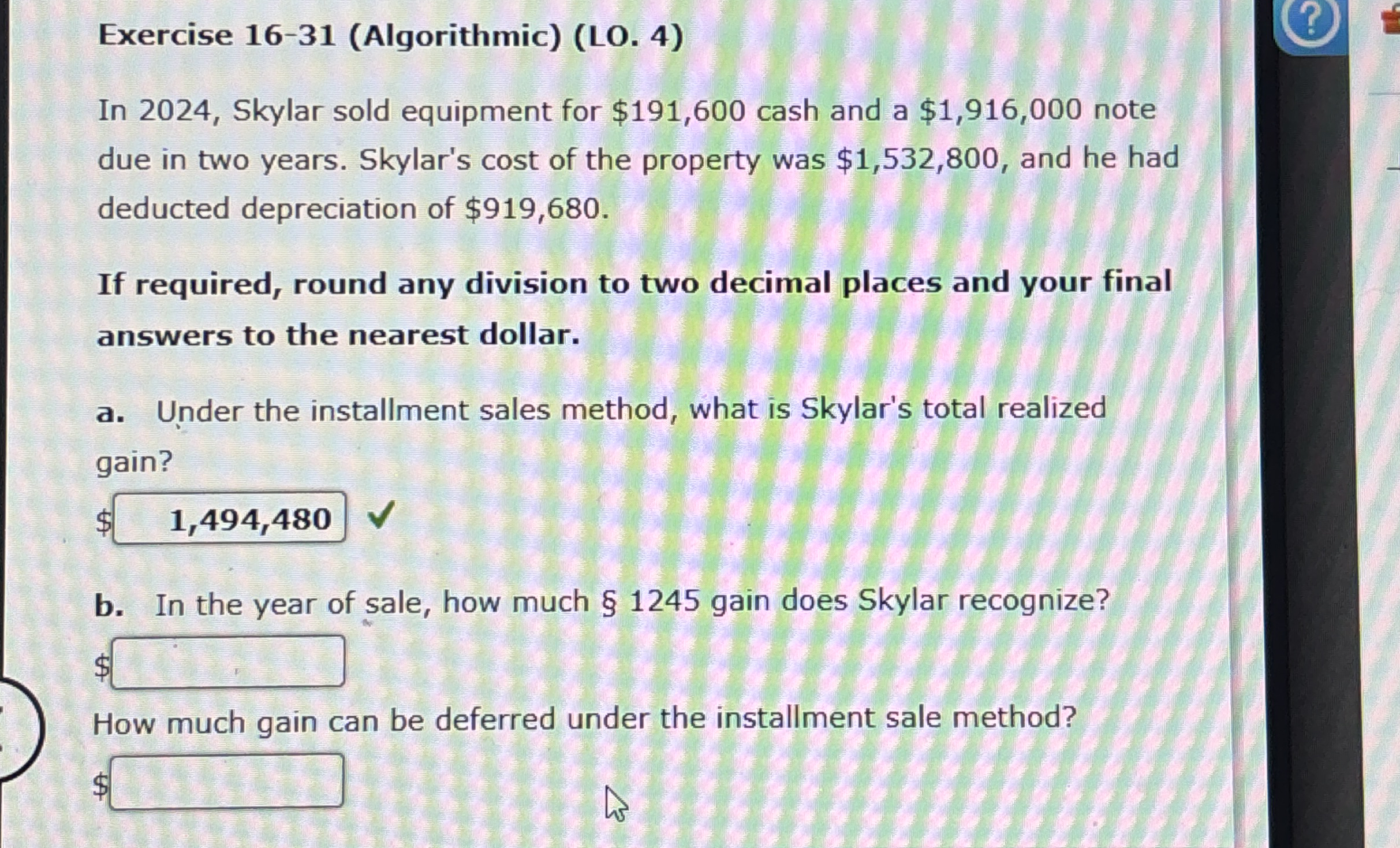 Exercise 1 6 - 3 1 ( Algorithmic ) ( LO . 4 ) In