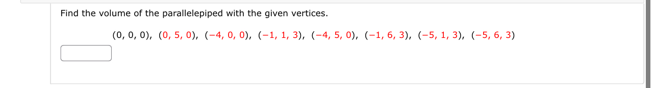Find the volume of the parallelepiped with the