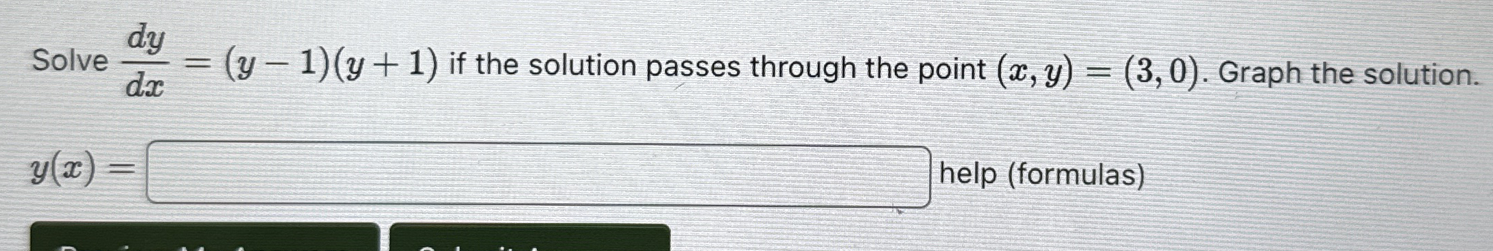 Solve d y d x = ( y - 1 ) ( y + 1 ) if the